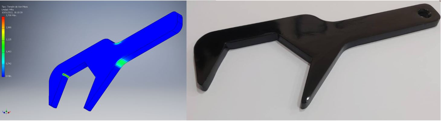 Llaves para adaptador JIC de 70 y 75 mm certificado con memoria de cálculo